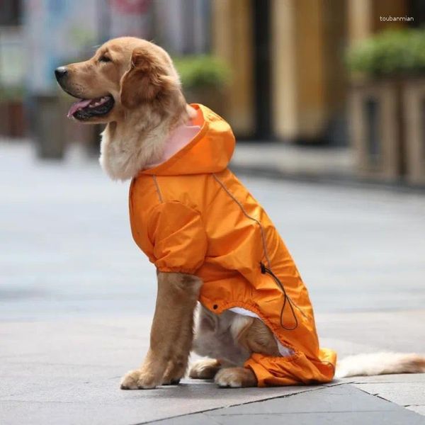 Abbigliamento per cani, comodo, impermeabile, di sicurezza, riflettente, per animali domestici, grande impermeabile