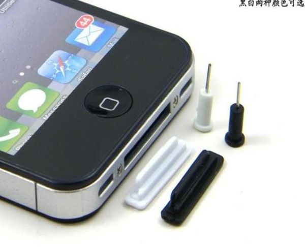 400 pezzi tappo antipolvere tappo auricolare tappi antipolvere per iPhone 4 4G 4S 3GS nero bianco2510342