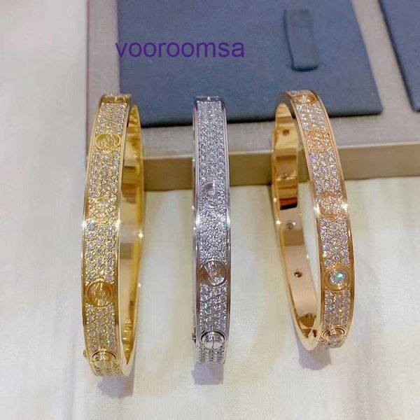 Carter Design Perlenarmbänder für Damen, Charm-Luxusschmuck für Damen, Geschenk im gleichen Stil, breites Vier-Diamant-Armband, Präzisionsschraubendreher, mit Originalverpackung