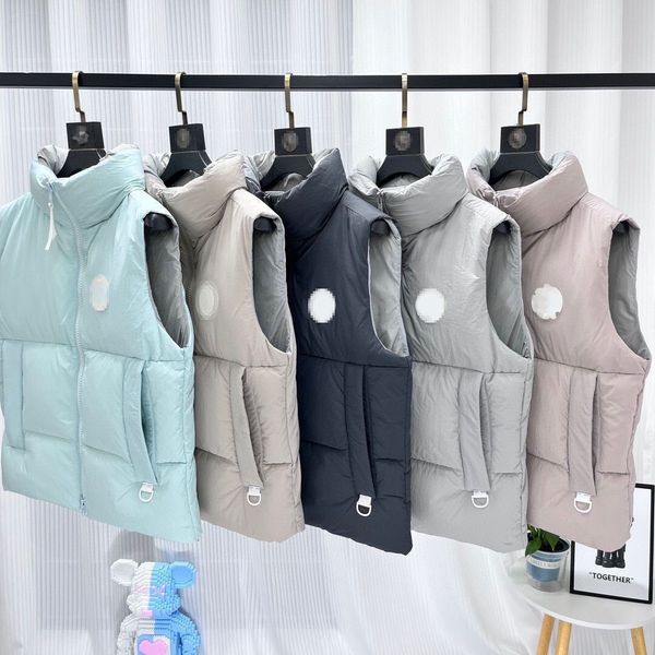 Gilet invernale piumino bianco capsula coppia uomo e donna piumino con colletto verticale per mantenere caldo il gilet XS-XXL