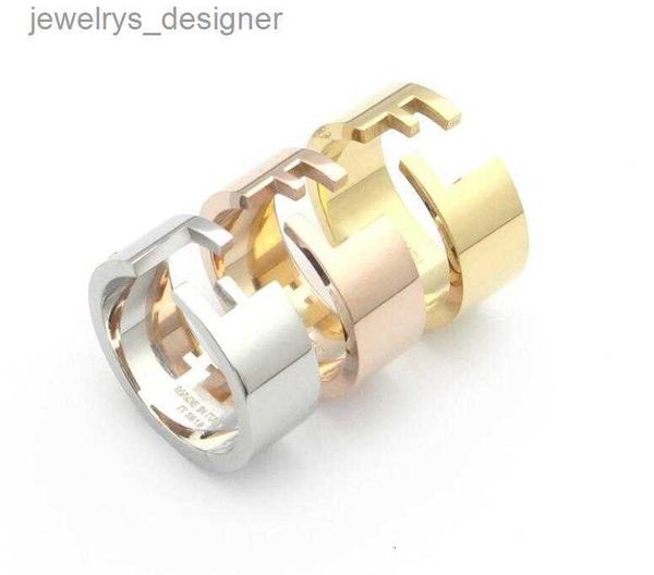 Designer Love Ring Originale incisione cava aperta FF Stravagante oro 18 carati Argento rosa Acciaio inossidabile 316L lettera Anelli Donna uomo Gioielli da sposa Lady Regali per feste 6 7 8 9