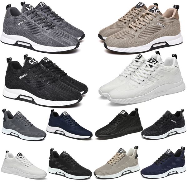 Sapatos casuais ao ar livre sapatos masculinos cinza triplo preto triplo branco preto branco marrom azul escuro cinza tênis de corrida ao ar livre