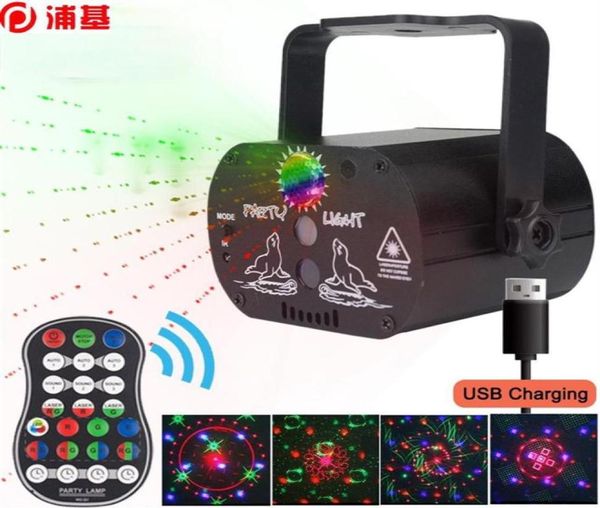 Mini luz de discoteca rgb usb recarregável vermelho ser lâmpada verde dj led laser projetor palco festa aniversário casamento lâmpada luzes253w272g7355044