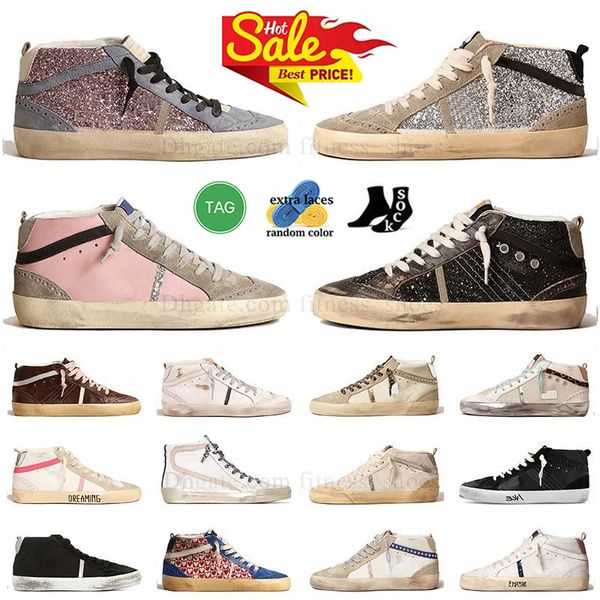 Yüksek kesim altın spor ayakkabılar erkek ayakkabıları dupe merhaba süper top yıldız yapmak eski kirli ayakkabı vintage bej glitter sliver pullu loafers dhgates dhgate.com platform eğitmen