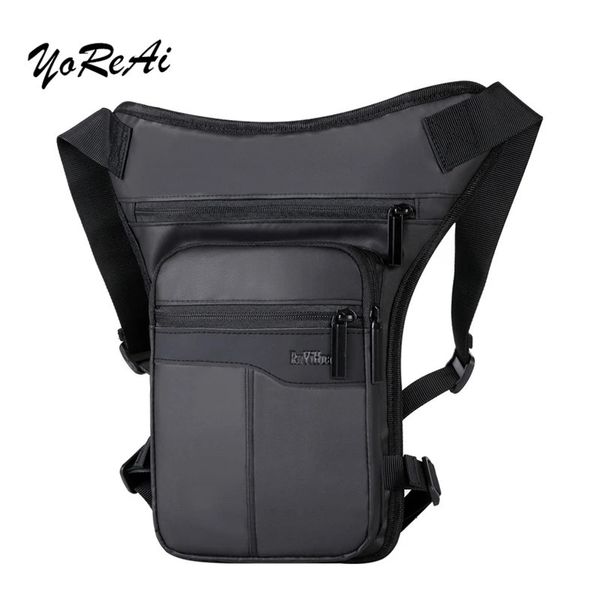 Bolsa de perna de nylon à prova d'água para homens coxa quadril bum beltleg fanny pacote cintura viagem equitação motocicleta crossbody sacos de ombro 240103