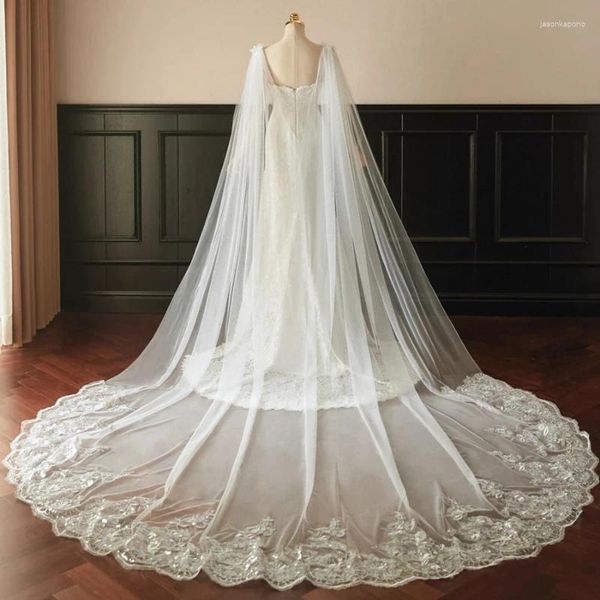 Veli da sposa Arrivo Bianco Avorio Nero Sposa Mantello da sposa Accessori sexy Mariage Complementos De Boda