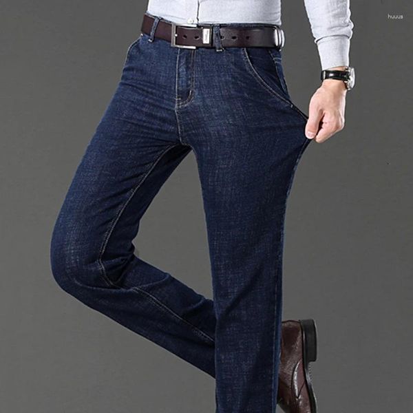 Herren-Jeans, Denim, Damen, gerade, normale Passform, Business-Casual, blaue Hosen, Marke, modische Hosen für alle Jahreszeiten