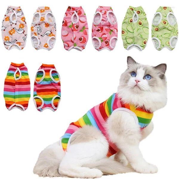 Vestuário para cães Gato Desmame Esterilização Terno Pequeno DogCats Macacão Anti-lick Recuperação Roupas Após Impressão Bonito Roupas de Cuidados para Animais de Estimação