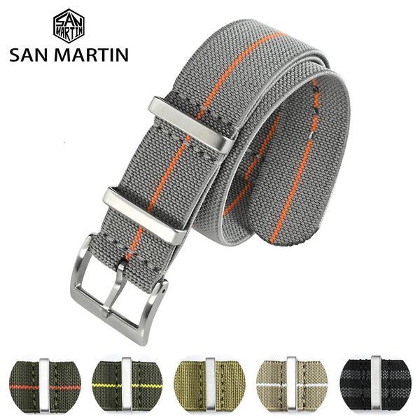 San martin pulseira de relógio 20mm 22mm piloto militar pulseira tipo universal esportes tropas pára-quedas saco pulseira cinta náilon 220507