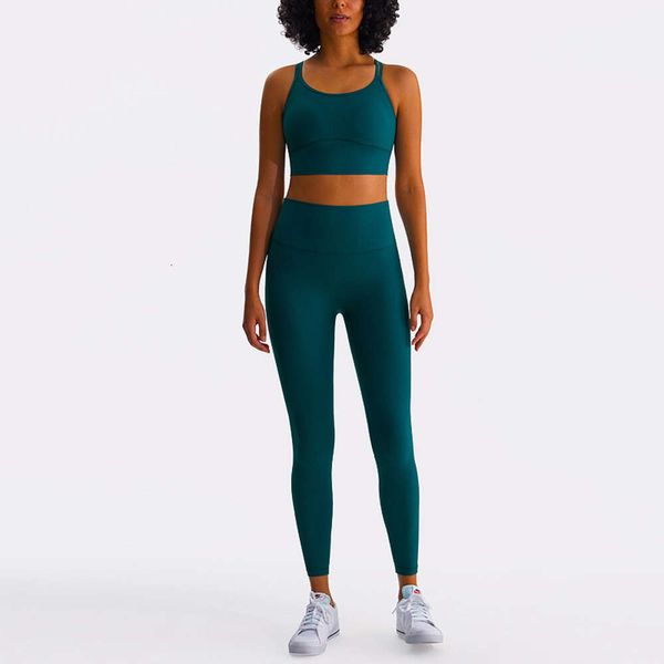 Yoga outfit cor sólida com nervuras ginásio yoga conjunto apertado leggings fitness esporte sutiã top 2 pc terno macio treino treinamento mulheres sportwear de alta qualidade