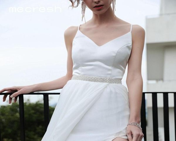 Mecresh artesanal branco rosa fita nupcial acessórios femininos strass cetim faixa de noiva para vestido de casamento myd023 y2008071959651