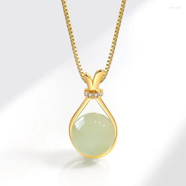 Ожерелья с подвесками NBNB, ожерелье в форме вазы с зеленым камнем для женщин, вечерние украшения, модная цепочка на ключицы для девочек, модный женский подарок