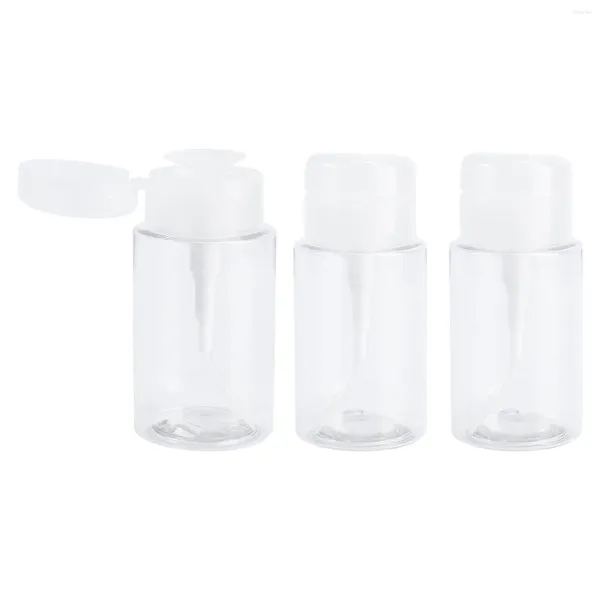 Garrafas de armazenamento 3 Pcs Makep Removedor Garrafa Viagem para Maquiagem Dispensando Clear Nail Polish Hair Shampoo Bomba