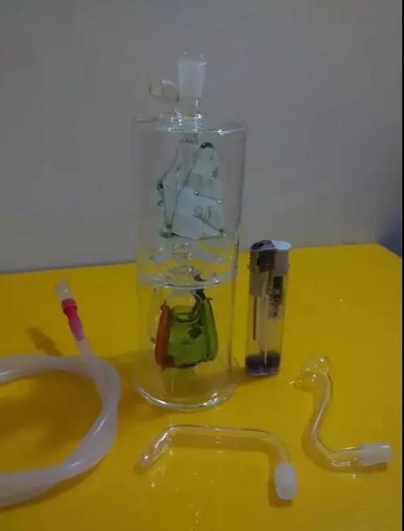 A 01 Высота Bongglass Klein Recycler Нефтяные вышки Водопроводная насадка для душа Perc Bong Стеклянные трубки Кальяны ZZ