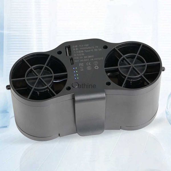 Ventiladores elétricos Ventilador de cinto portátil Dupla saída de ar 20000mAh Ventilador de cintura de resfriamento de emergência Energia móvel Ventilador elétrico Cooler recarregável para exterior YQ240104