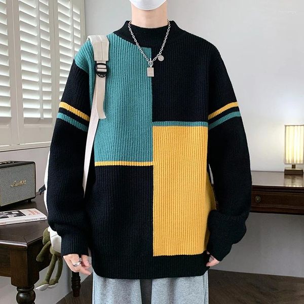 Maglioni da uomo Abbigliamento da uomo Moda Plaid Pullover di Natale Inverno Hip Hop stampato Maglione di cashmere di fascia alta da uomo allentato 3XL