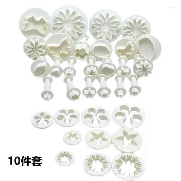 Moldes de cozimento 100 pcs Fondant Bolo Molde Conjunto de Plástico Primavera Embossing DIY Ferramentas de Cortador de Biscoito Decoração Eco-Friendly