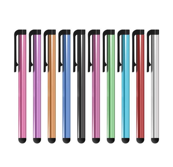 Caneta stylus capacitiva universal para iphone7plus 6s 5 5S caneta de toque para telefone celular para tablet cores diferentes 500pcslot dhl 5974625