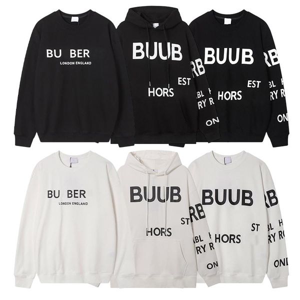 Mens Hoodie Pamuk Sweatshirts Tasarımcı Baskı Pullover Bahar Uzun Kollu Çift Stil Sonbahar Sokak Giyim XS-L Boyut 2 Renkler 6 Modeller