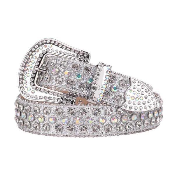 Cintos de luxo brilho ocidental strass cinto artesanal cravejado para homens mulheres y2k estilo goth cristal diamante para cintura jeans calças