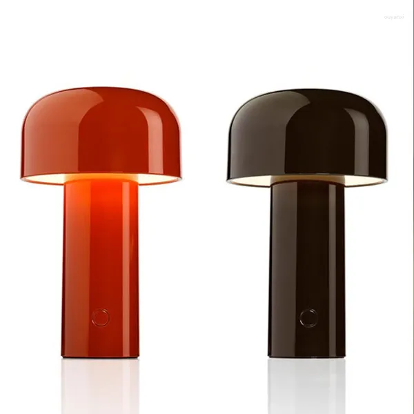 Tischlampen, moderne minimalistische Lampe, rot/schwarz/weiß, niedlicher Pilz, Metall-Schreibtisch-Nachtlichter für Wohnzimmer, Schlafzimmer, Arbeitszimmer, Büro-Dekoration