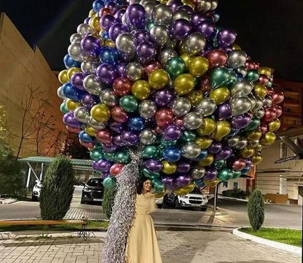 100 Stück 10 Zoll 12 Zoll Chrom-Metallic-Latex-Ballons, Metall, Rosa, Roségold, Ballon, Hochzeit, Geburtstag, Party, Dekorationen, Kinderspielzeug, Luft 7847179