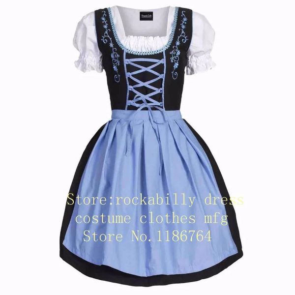 Trajes Novo Festival de Cerveja Oktoberfest Outubro Dirndl Red Maid Camponesa Saia Vestido Avental Blusa Vestido Fantasia de Rapariga Alemã Vestido Extravagante sexy