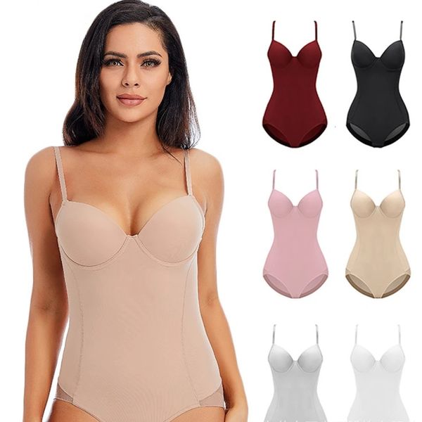 Moda de uma peça espartilho shaper fajas bodysuit para mulheres emagrecimento shapewear lingerie com almofada roupa interior espartilhos mulher roupas 240104