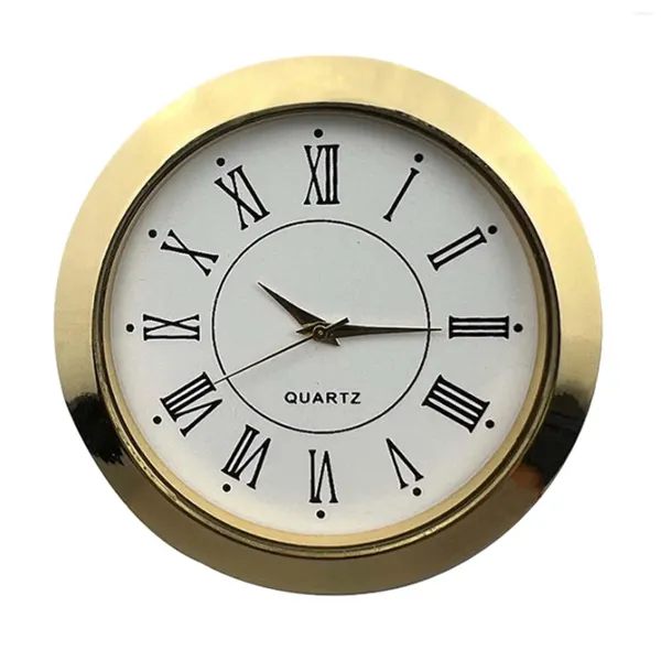Настенные часы 2-1/8 дюйма (55 мм) с золотыми вставками, круглые часы для школы, гостиной, встроенные, самостоятельная установка