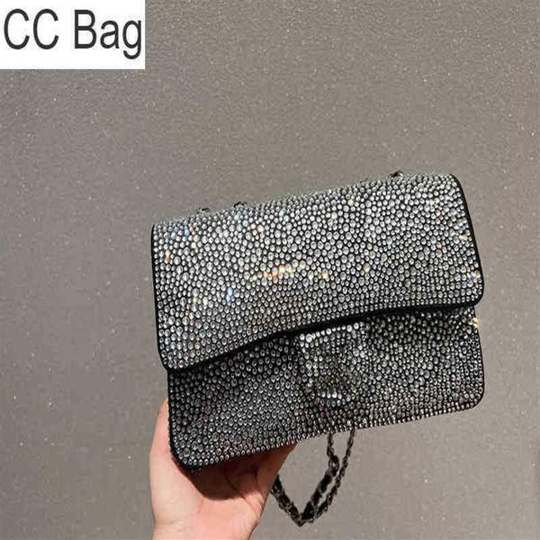 CC Bag Evening s Top Quality Crossbody Designer Luxo Moda Ombro Mulheres Bolsas Embreagem de Couro com Emblema Prata Diamante C286b