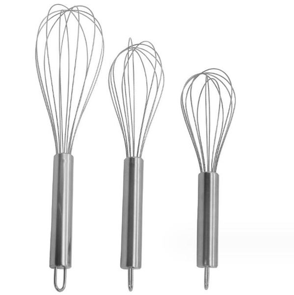 Aço inoxidável 8'' 10'' 12'' Batedor de ovos Batedor de ovos para ferramenta de cozimento Batedor de arame de balão portátil Utensílios de cozinha Batedor de ovos para misturar cozinha doméstica