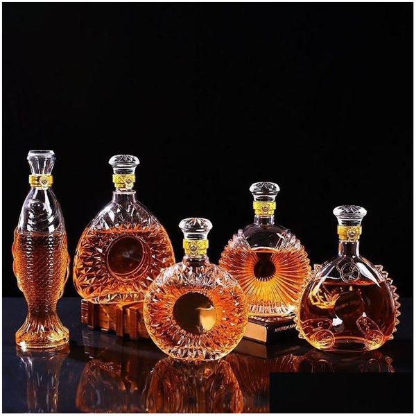 Ferramentas de barra de alta qualidade decanter quadrado 8001000ml dispensador de cristal garrafa de vidro vinho com tampa de parafuso aerador espelho jarro presente decoração dhbzb