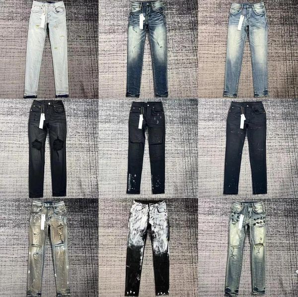 Джинсы Лидер продаж, мужские фиолетовые джинсы, дизайнерские длинные брюки ksubi, рваные, High Street, брендовые, джинсовые, прямые, модные, уличная одежда
