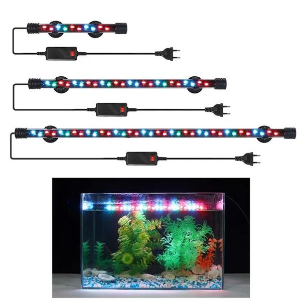 Microfoni 1858 cm Spina Eu/Us Acquario Luce Rgb Led Impermeabile Fish Tank Clip Luce Sommergibile Decor Illuminazione Pianta Coltiva La Lampada 90260 v