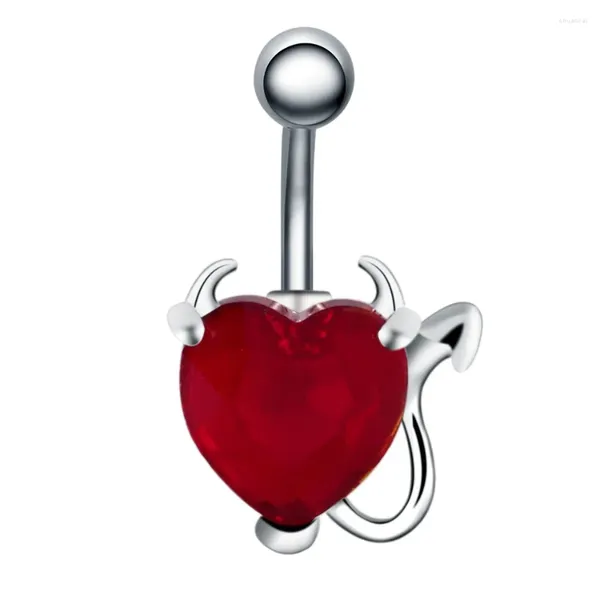 Ювелирные изделия для тела ZIIME 1 шт., красный кубический цирконий, кристалл сердца, висячие кольца для беременных, пупка, женские секс-сталь, пирсинг пупка, Ombligo