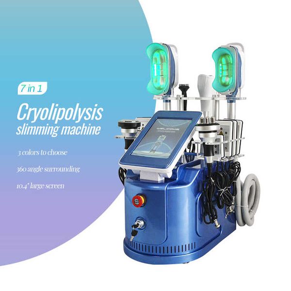 2024 Novo Modelo de Máquina de Criolipólise 7 em 1 Vácuo Cupping Cavitação 3 Cryo Lida com Queima de Gordura Celulite Dissolvendo Emagrecimento 360 Cryo Salon