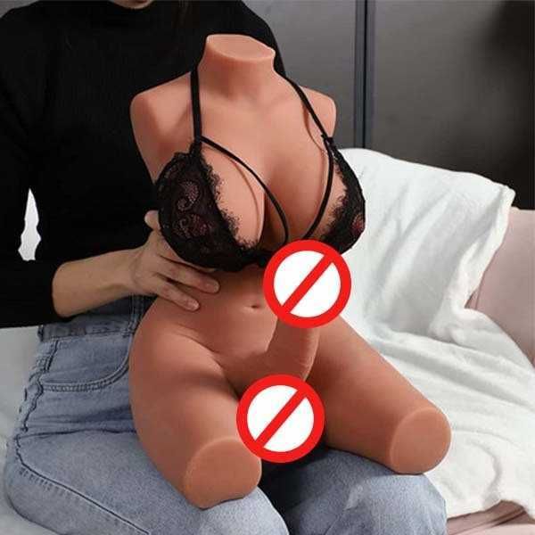 Bambole del sesso AA 19.8LB Enormi bambole realistiche con dildo Torso del corpo maschile Giocattolo adulto Pene grande per donne Ladyboy