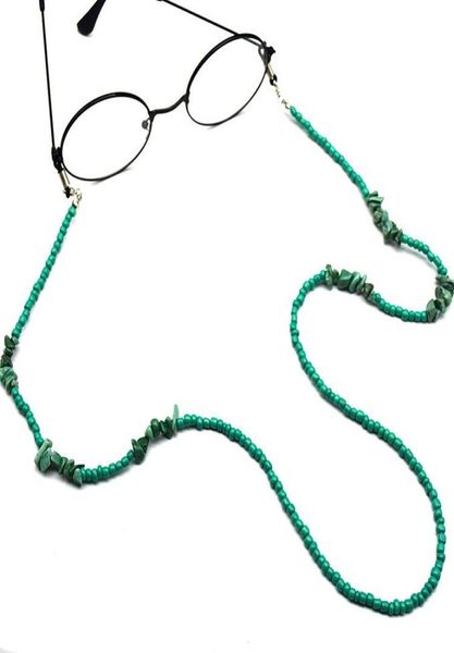 Nova moda turquesa óculos corrente de plástico frisado espetáculo link verde óculos de sol corrente 75cm 12pcslot inteiro9159659
