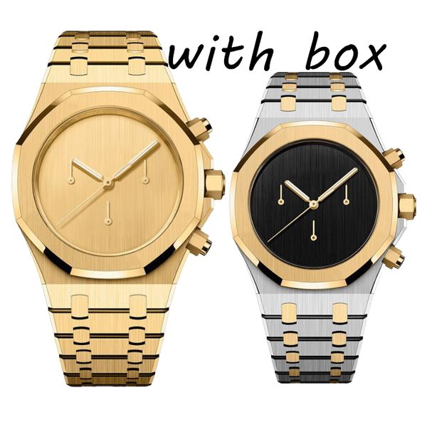 Hochwertige Reloj-Herrenuhr, 42 mm, Top-Designer, Edelstahl, Luxus-Armband, Weihnachtsgeschenk, Gold, Schwarz, Saphirglas, Spitzenuhr, Drehuhr, Herren-Quarz-VK-Uhr