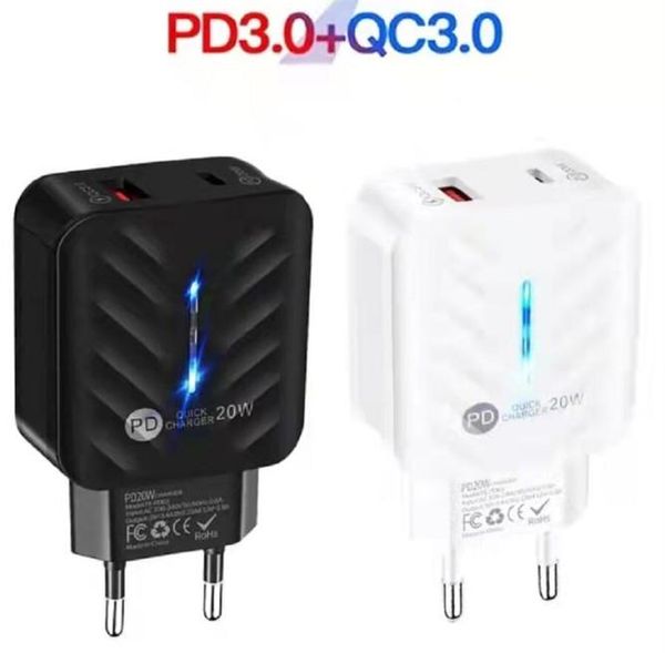 Yeni Gelişler AB US QC30 SATILDI Universal USB PD 20W Duvar Şarj Cihazı Taşınabilir Cep Telefon İPhone 13 12 12 11 Pro M1889323