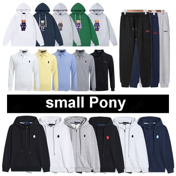 Designer Small Pony Ralphs Hoodie Herren Damen Polo Reißverschluss Jogger und Pullover Hoodies Sweatshirts Cardigan Tops Mann Luxurys Ärmel Laurens Kleidung Asiatische Größe M-XXL