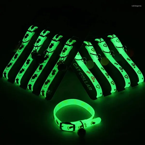 Collari per cani Collare per cani e gatti con campanelli luminosi che si illuminano di notte Collana per gatti Catena per animali domestici Anello luminoso per collo luminoso Accessori