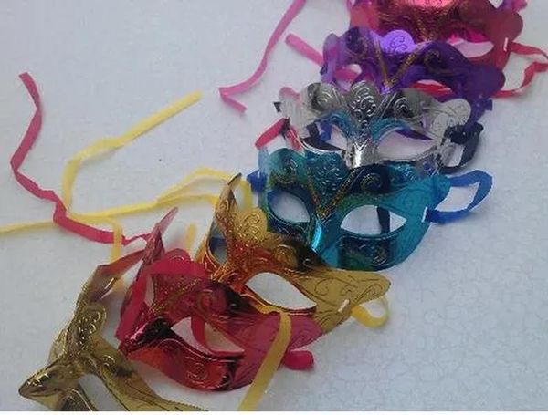 Moda Maskesi Altın Parlayan Kaplama Parti Maskesi Düğün Sahne Maskeli Yapın Mardi Gras Maske Karışımı Renk 12 LL