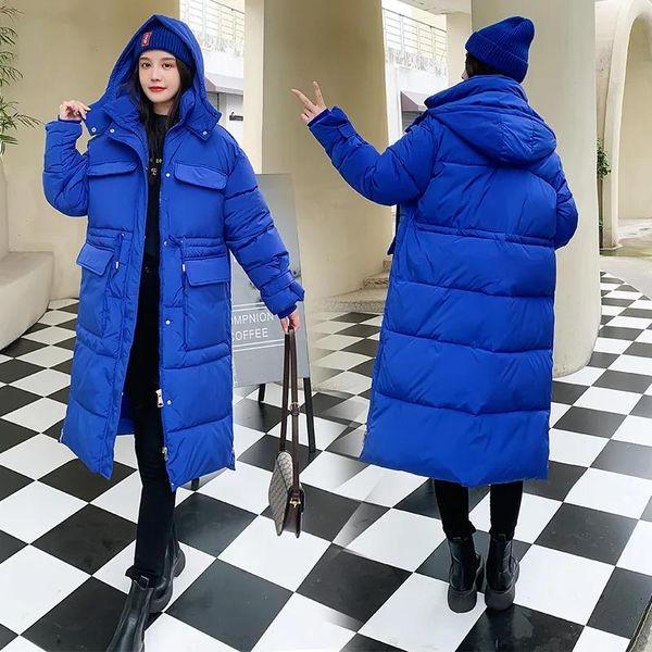 Giubbotti da donna incinte invernali di media lunghezza con cappuccio Parka stile coreano imbottito allentato mantenere caldo piumino maternità colorati cappotti casual