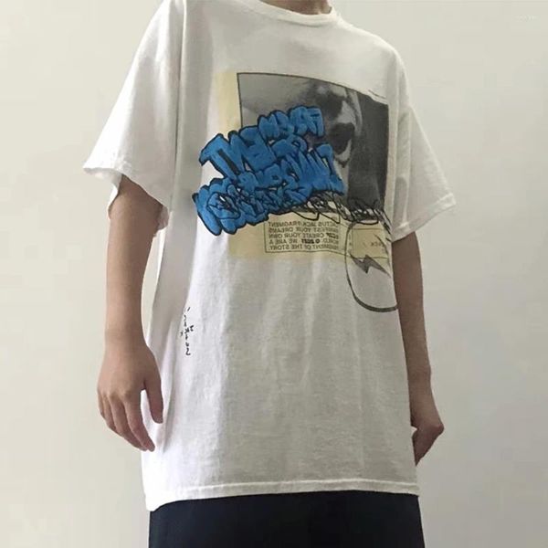 Erkek Tişörtleri Cooocoll Rozet Logo Mektup Köpük Baskı Büyük Boy Kısa Kollu Gevşek Vintage Beyaz T-Shirt Üstler Tees Casual Moda Erkekler