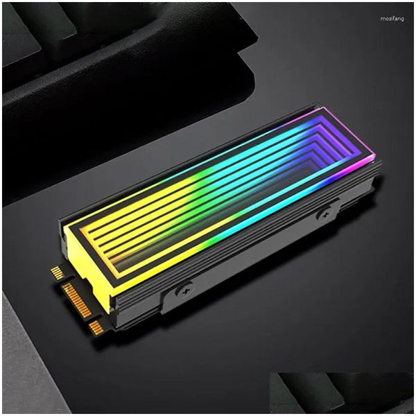 Fans Kühlungen Computer 5V Argb Sync PC 2280 SSD M2 Kühler Rgb M.2 Nvme Hohe Effizienz Endless Abyss Effekt Gaming Unterhaltung Dro Otmbs