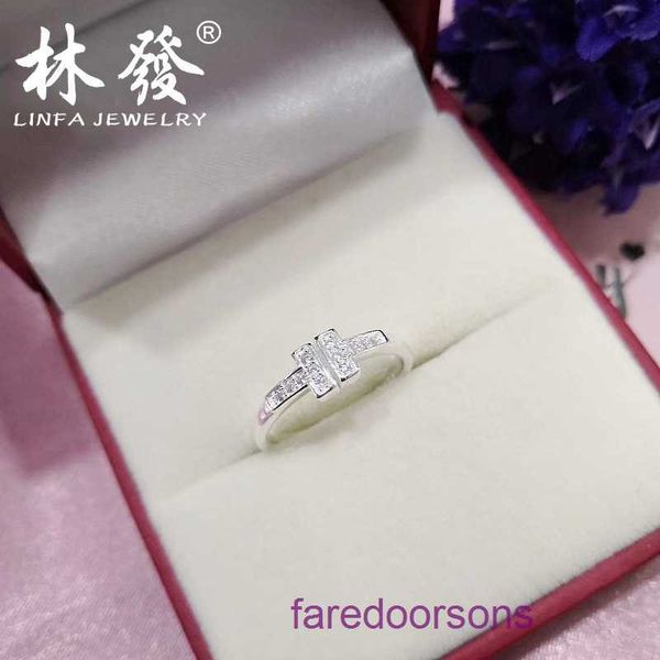 2024 neuer Designer Tifannissm Ring Edelstahl neuer Frauen 99 Pure Silber Eingelegtes Handschmuck Einfache koreanische Version für Freundin Have Original Box