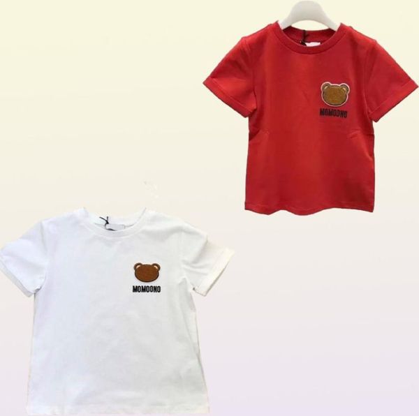 Crianças camisetas meninos camisa meninas camisetas topo clássico carta urso bebê vermelho roupas moda manga curta pulôver t kids039s sp2343724