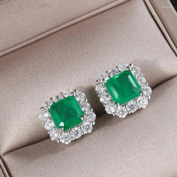 Ohrstecker RUZZALLATI Delicate 12 12mm Green Lab Smaragd Für Frauen Vintage Lad Simulation Diamant Schmuck Geschenke