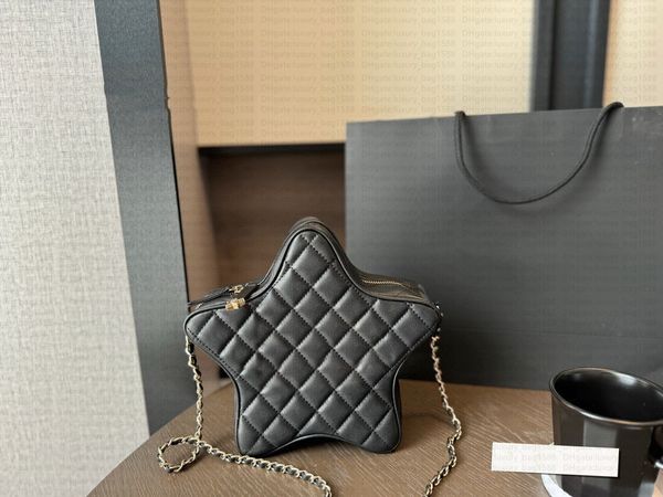 Модная женская сумка с ромбовидным узором в виде звезды CC, дизайнерская сумка через плечо с застежкой-молнией 24C, модная сумка с пятиконечной звездой